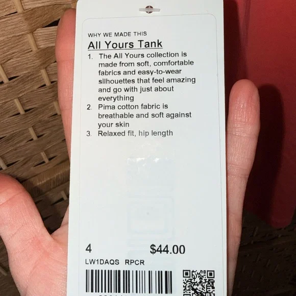 NWT Lululemon All Yours Tank Size 4 Raspberry Cream - Picture 4 of 4